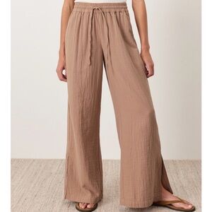 Pact Organic Coastal Double Gauze Split Hem Pant - Dusty Sage
